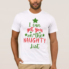 Grappige kerst stoute lijst boom t-shirt