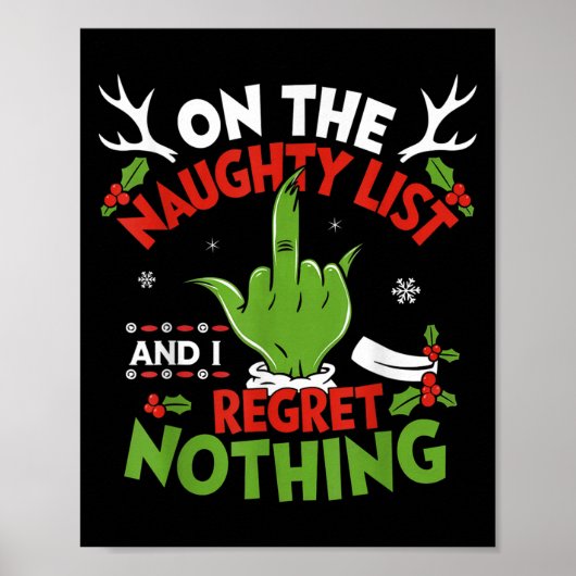 Grappige kerst stoute lijst op de lijst van niets poster (Voorkant)