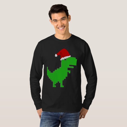 grappige kerst T-Rex T-shirt (Voorkant volledig)