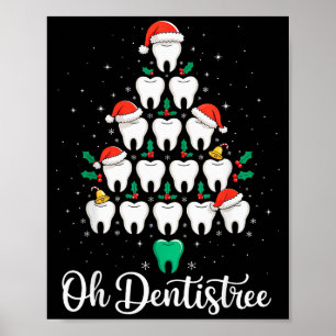 Grappige Kerst Tandarts Xmas Tandheelkundige Oh De Poster