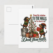 Grappige Kerst Teckel Briefkaart (Voorkant / Achterkant)