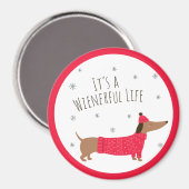 Grappige Kerst Teckel Magneet (Voorkant / Achterkant)