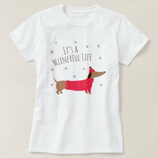 Grappige Kerst Teckel  T-shirt (Design voorkant)