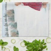 Grappige Kerst Teddybeer Winter Wonderland Theedoek (Gevouwen)