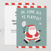 Grappige Kerst Tennis Feestdagenkaart (Voorkant / Achterkant)