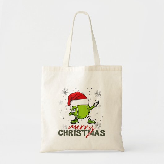 Grappige kerst tennisbal dabbing tote bag (Voorkant)