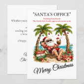 Grappige Kerst Tropisch Strand Remote Work Kerstma Feestdagenkaart (Voorkant / Achterkant)