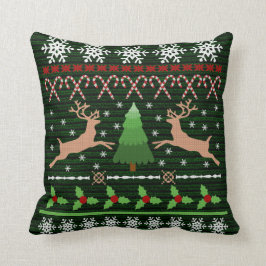 Grappige kerst trui vakantie rendieren kussen