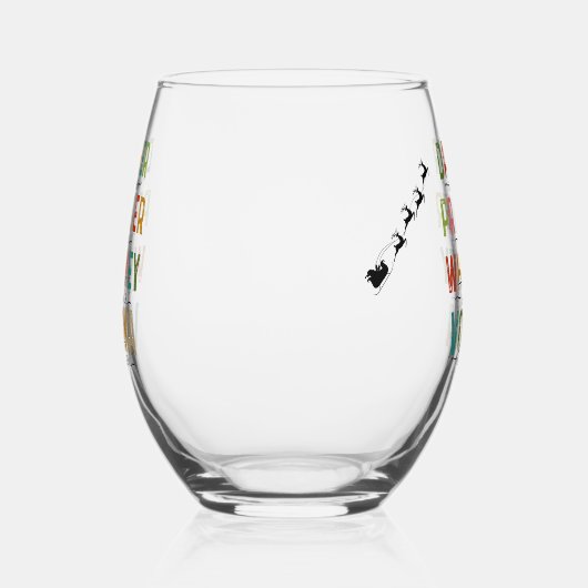 Grappige Kerst Tumbler Dasher Prancer Blitzen Wijnglas Zonder Voet (Rechts)