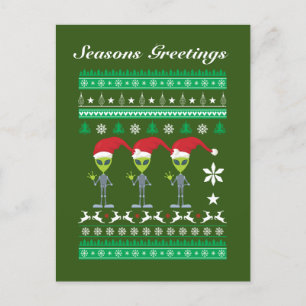 Grappige kerst vakantie buitenaardse tekst toevoeg feestdagenkaart