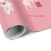 Grappige kerst varken cadeauverpakking cadeaupapier (Rol Hoek)