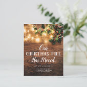 Grappige kerst verplaatst lichten mistletoe verpla aankondigingskaart (Staand voorkant)