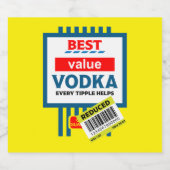 Grappige Kerst Vodka Etiket (Enkel label)