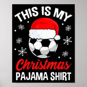 Grappige Kerst Voetbal Bal Pyjama Pj Outfit Heren Poster