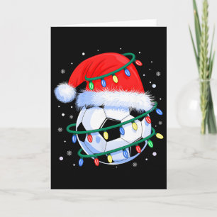 Grappige Kerst Voetbal Mannen Jongens Kerstman Hoe Kaart