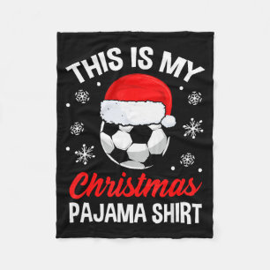 Grappige Kerst Voetbal Pyjama Pj Outfit Heren W Fleece Deken
