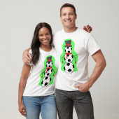 Grappige Kerst Voetbal Sneeuwman T-shirt (Unisex)