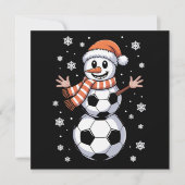 Grappige Kerst Voetbalballen Boom Als Sneeuwman  Feestdagenkaart (Voorkant)