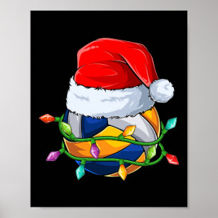 Grappige Kerst Volleybal Santa Hat Xmas Boys Manne Poster
