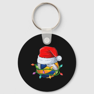 Grappige Kerst Volleybal Santa Hat Xmas Boys Manne Sleutelhanger