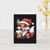 Grappige kerst vos met bier strip kaart (Gele Bloem)