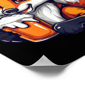 Grappige kerst vos met bier strip poster (Hoek)