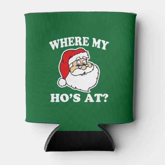 Grappige kerst waar mijn Ho is? kerstman Blikjeskoeler (Voorkant)