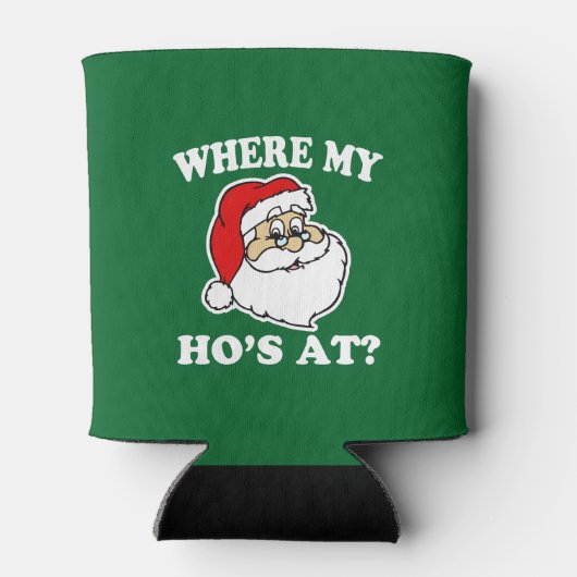 Grappige kerst waar mijn Ho is? kerstman Blikjeskoeler (Achterkant)