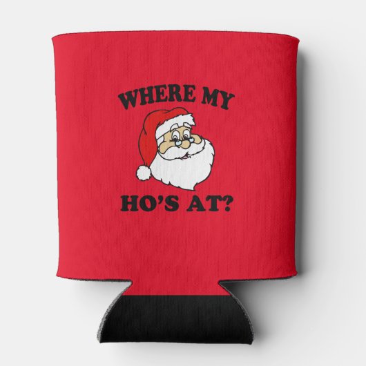 Grappige kerst waar mijn Ho is? kerstman Blikjeskoeler (Achterkant)