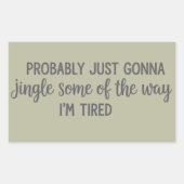 Grappige kerst waarschijnlijk gewoon gaan jingle m rechthoekige sticker (Voorkant)