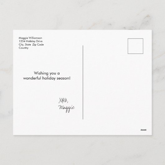 Grappige kerst Wakker worden Het is kerst wimpers Feestdagenkaart (Achterkant)