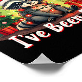 Grappige kerst wasbeer meme sorry kerstman ik ben poster (Hoek)