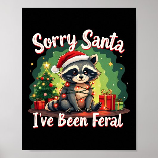Grappige kerst wasbeer meme sorry kerstman ik ben poster (Voorkant)