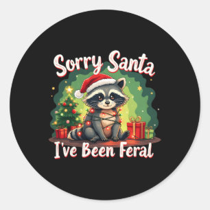 Grappige kerst wasbeer meme sorry kerstman ik ben ronde sticker