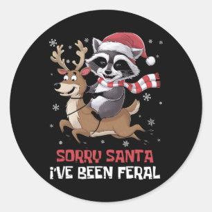 Grappige kerst wasbeer meme sorry kerstman ik ben ronde sticker