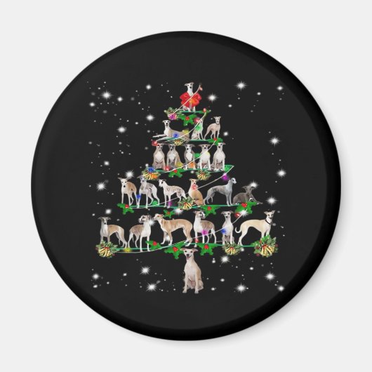 Grappige kerst Whippet Hondenliefhebbers Gift Esse Magneet (Voorkant)