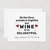 Grappige Kerst Wijn Grappen Persoonlijk Feestdagenkaart (Voorkant / Achterkant)