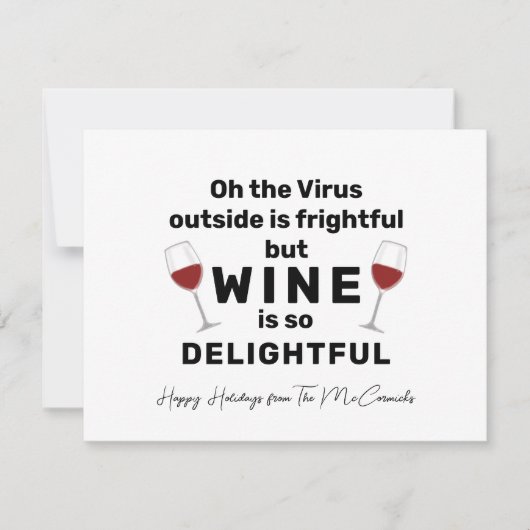 Grappige Kerst Wijn Grappige Personalized Feestdagenkaart (Voorkant)