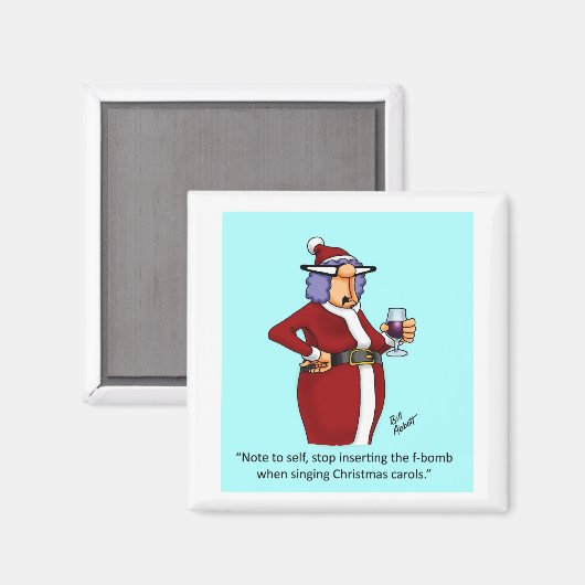 Grappige kerst wijn magneet (Voorkant / Achterkant)