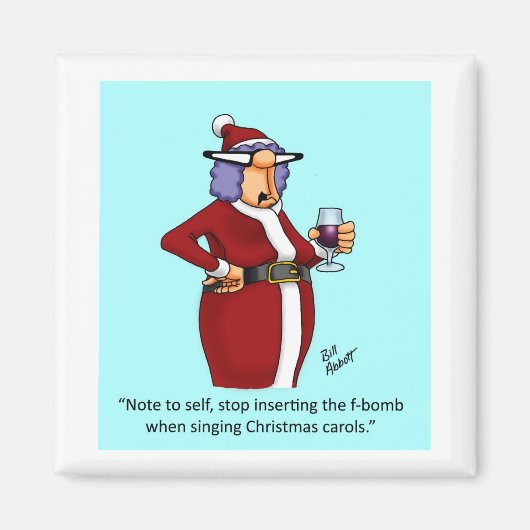 Grappige kerst wijn magneet (Voorkant)