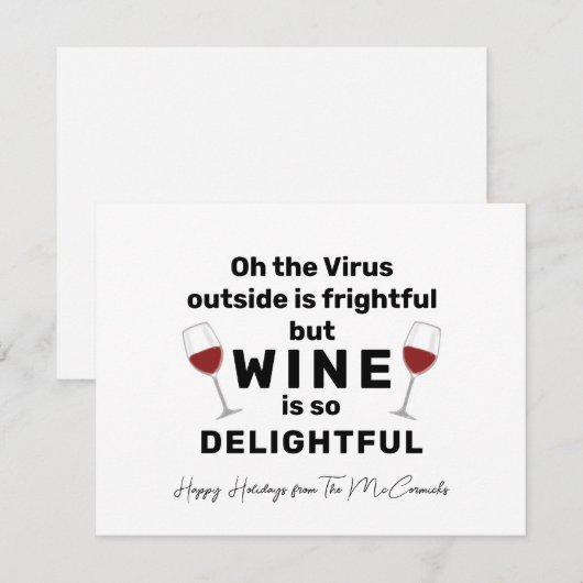 Grappige Kerst Wijn Pun Persoonlijk Feestdagenkaart (Voorkant / Achterkant)