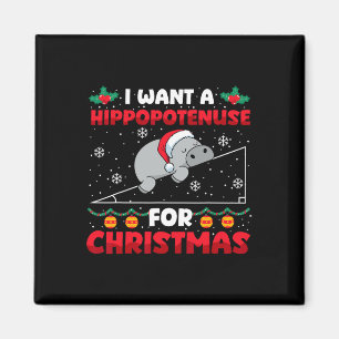 Grappige Kerst Wiskunde Docent Hippopotenuse Wisku Magneet