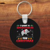 Grappige Kerst Wiskunde Docent Hippopotenuse Wisku Sleutelhanger (Voorkant)