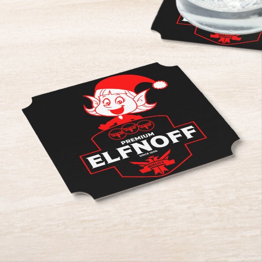 Grappige kerst wodka kartonnen onderzetters (Gekanteld)