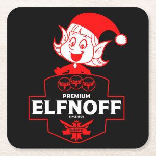 Grappige kerst wodka kartonnen onderzetters