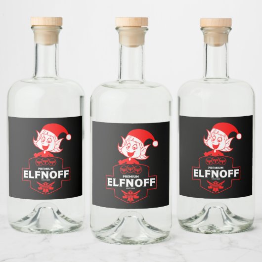 Grappige kerst wodka likeurfles etiket (Flessen)