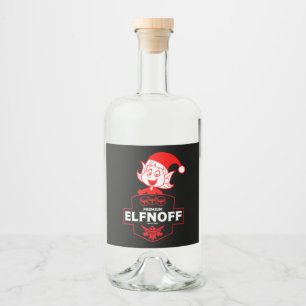 Grappige kerst wodka likeurfles etiket
