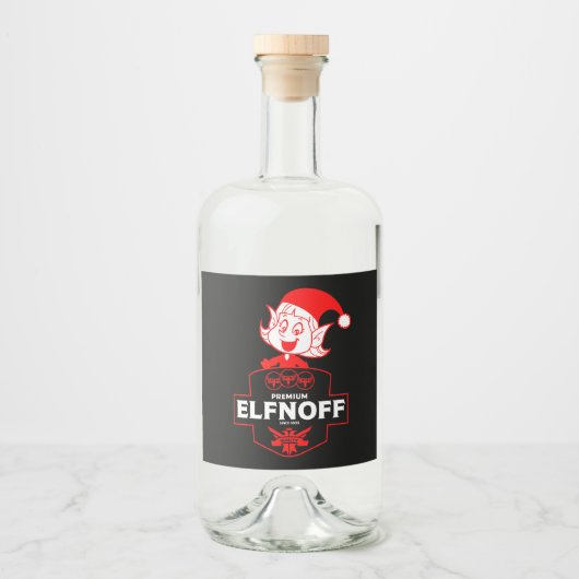 Grappige kerst wodka likeurfles etiket (Voorkant)