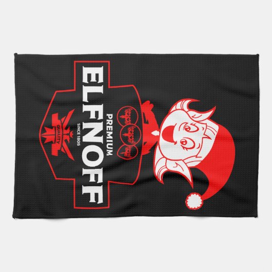 Grappige kerst wodka theedoek (Horizontaal)