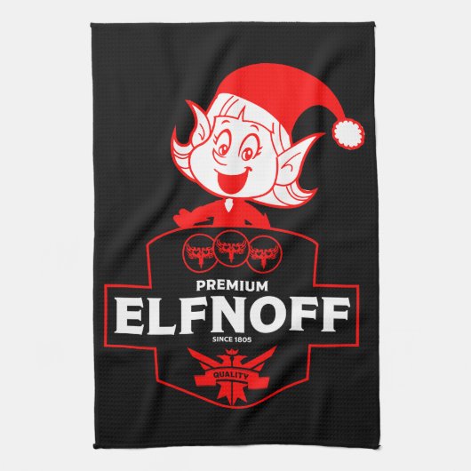 Grappige kerst wodka theedoek (Verticaal)